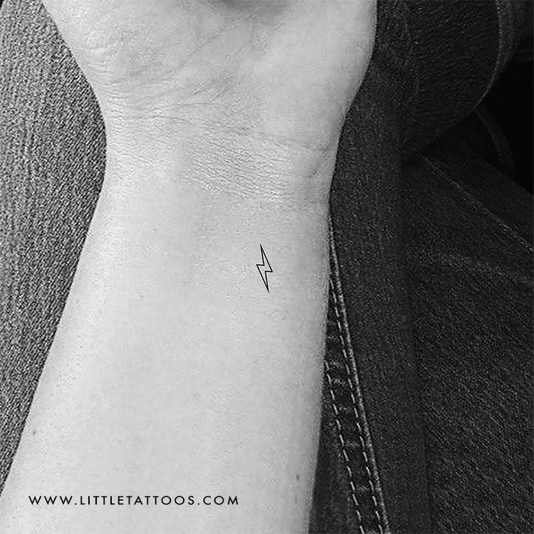 Minimalist lightning bolt tattoo